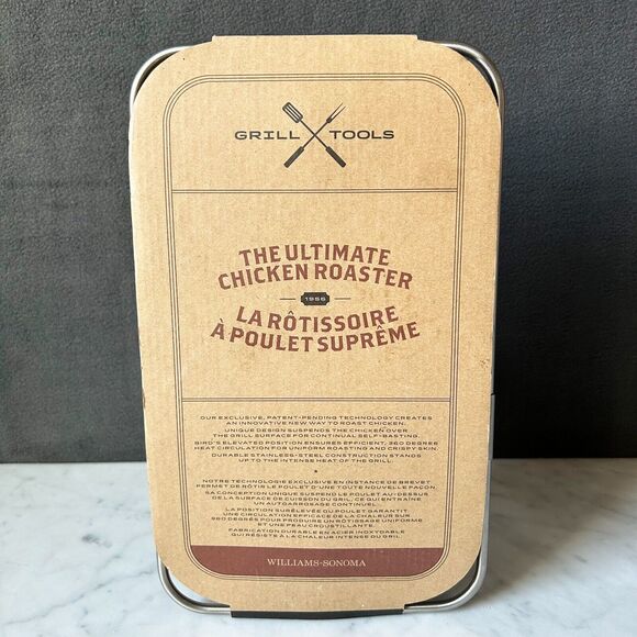 The Ultimate Chicken Roaster Williams Sonoma-Stainless Steel Barbecue Grill Tool - Picture 1 of 9